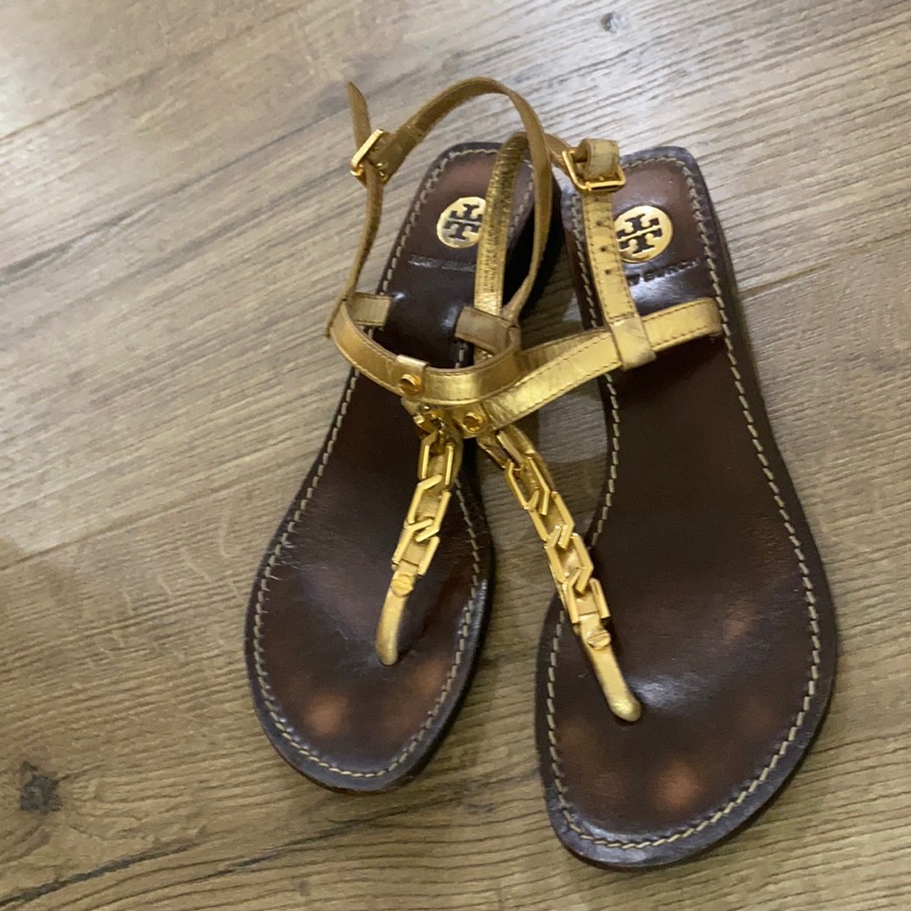 Tory Burch gold sandal